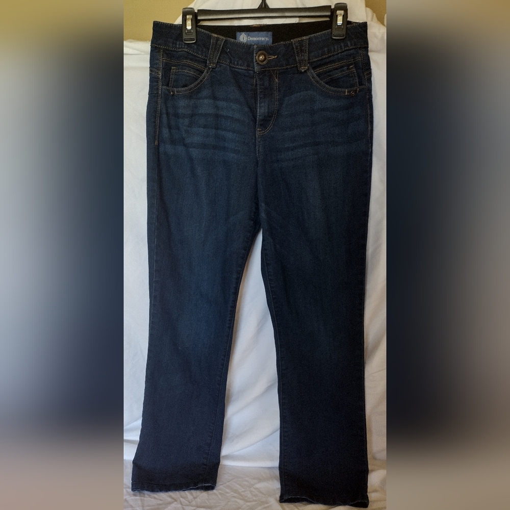 Democracy Ab Solution Tummy Control Stretch Denim Jeans Straight Leg Size 8